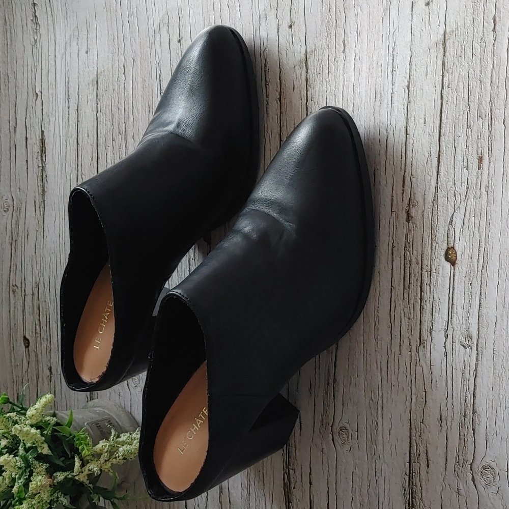 Le Chateau high heels shoes black slip ons very comfortable size EUR 40